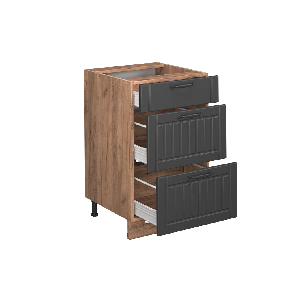 Vicco Mobiletto base per cucina Grigio scuro 50 cm senza piano di lavoro