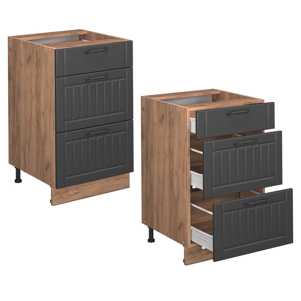 Vicco Mobiletto base per cucina Grigio scuro 50 cm , PL Marmo