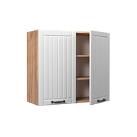 Vicco Mobile da cucina in vetro Bianco casa di campagna 80 cm