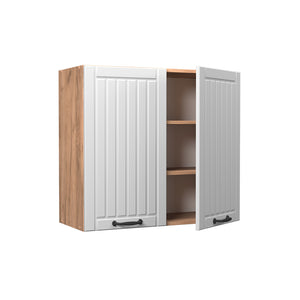 Vicco Mobile da cucina in vetro Bianco casa di campagna 80 cm