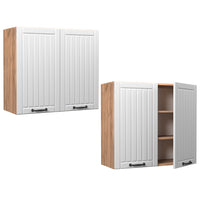 Vicco Mobile da cucina in vetro Bianco casa di campagna 80 cm