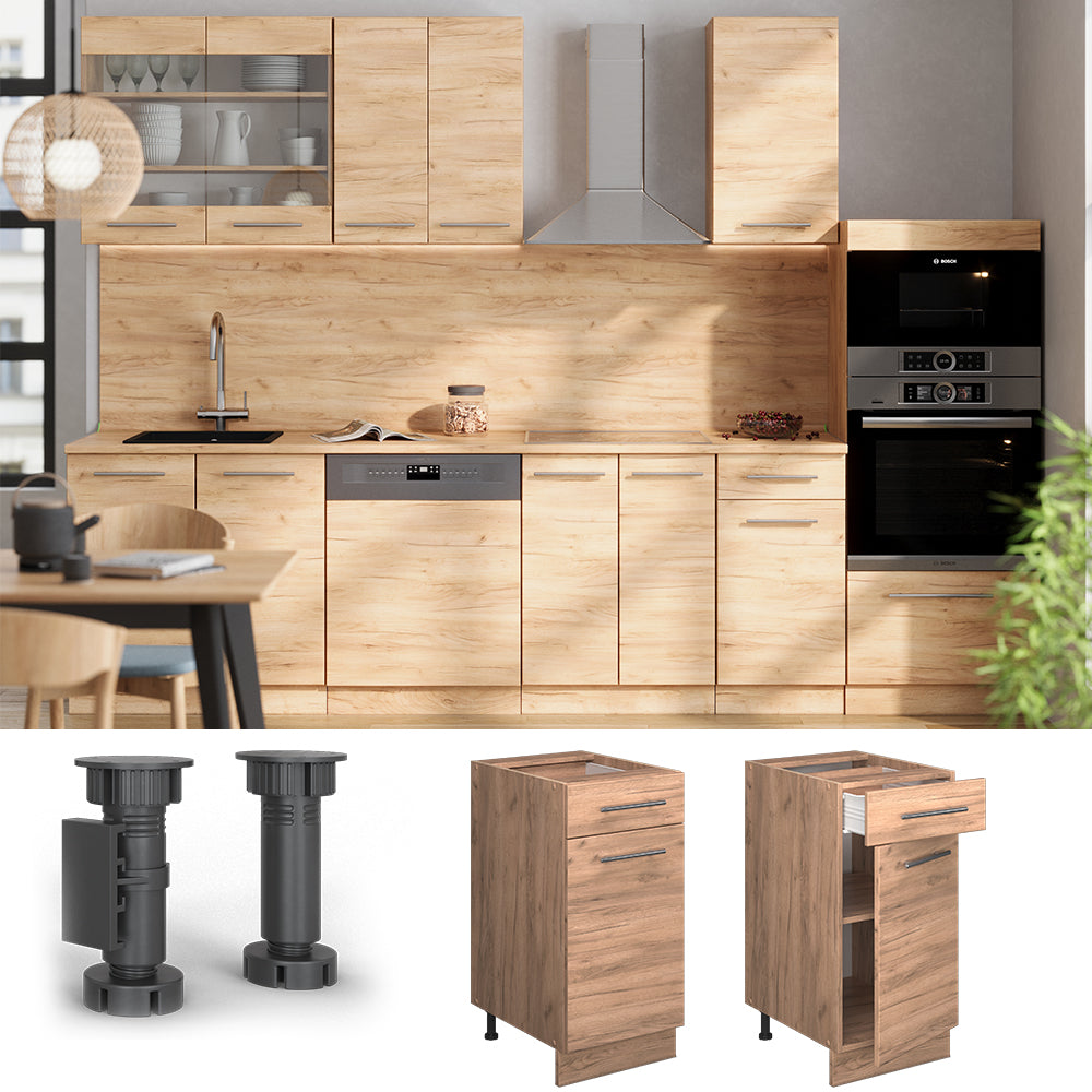 Vicco Mobiletto base per cucina Quercia dorata 40 cm , PL Antracite