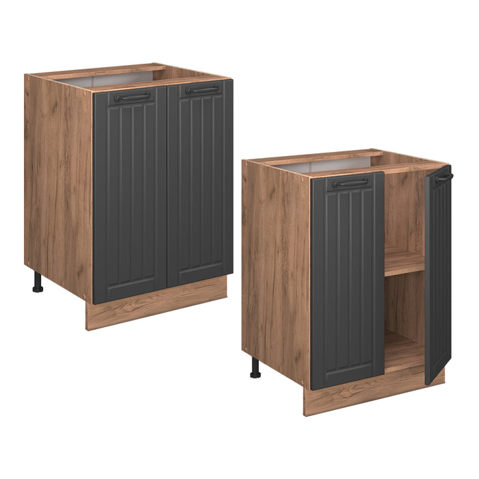 Vicco Mobiletto base cucina Grigio scuro 60 cm , PL Marmo