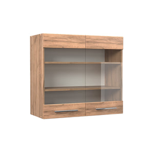 Vicco Mobile da cucina in vetro Quercia dorata 80 cm