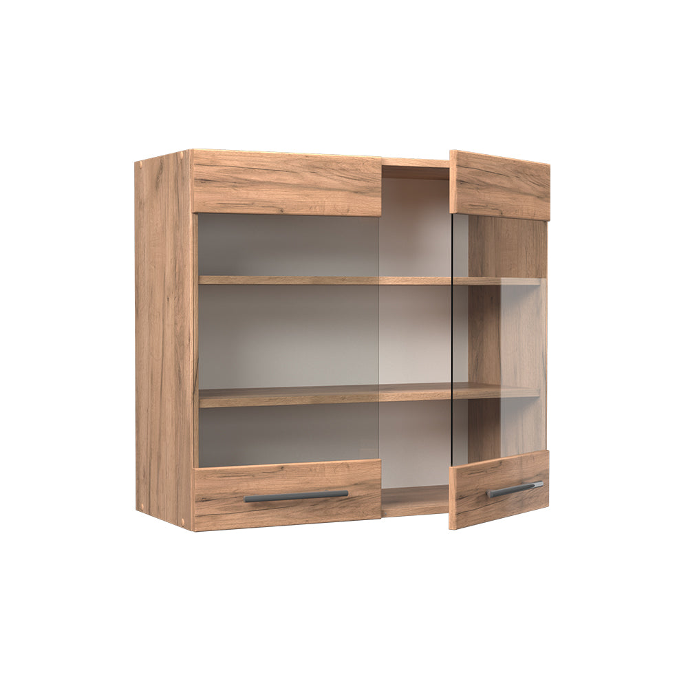 Vicco Mobile da cucina in vetro Quercia dorata 80 cm