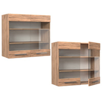 Vicco Mobile da cucina in vetro Quercia dorata 80 cm