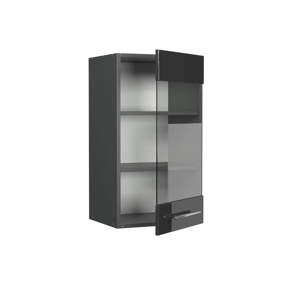 Vicco Mobile da cucina in vetro Antracite lucido 40 cm