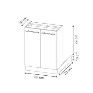Vicco isola cucina Quercia dorata 60 cm senza piano di lavoro