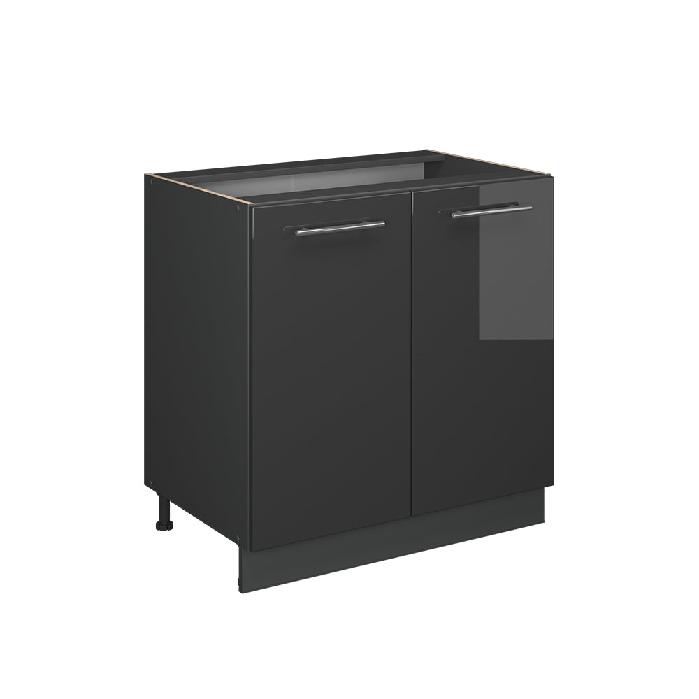 Vicco Mobile lavello cucina Antracite lucido 80 cm con ripiano, senza piano di lavoro