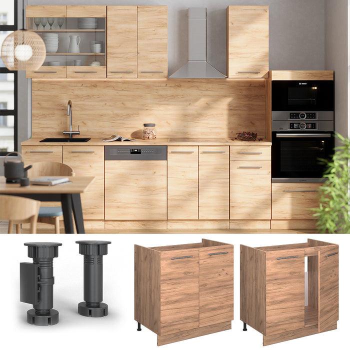 Vicco Mobile lavello cucina Quercia dorata 80 cm , PL Rovere