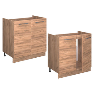 Vicco Mobile lavello cucina Quercia dorata 80 cm , PL Antracite