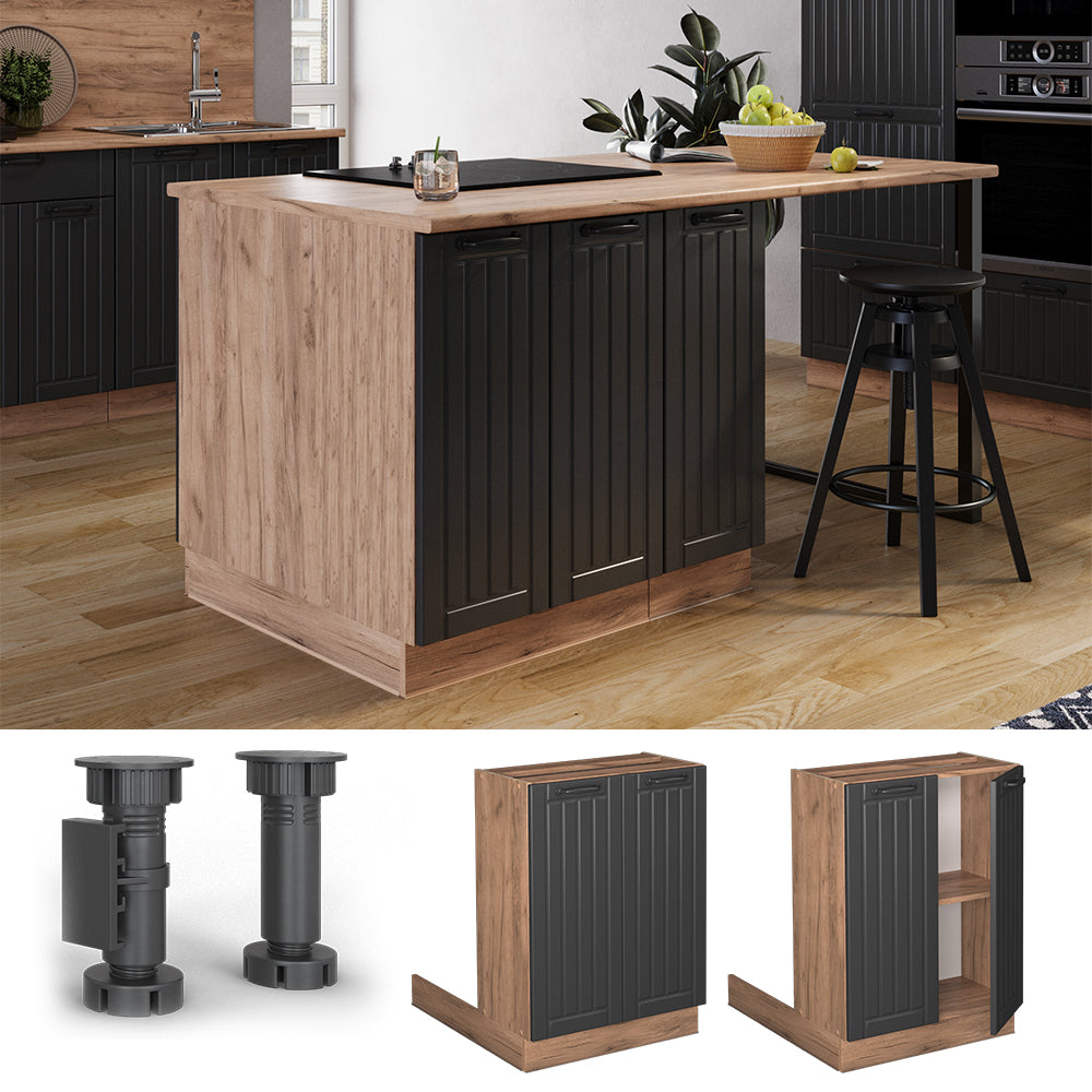 Vicco isola cucina Grigio scuro 60 cm senza piano di lavoro