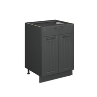 Vicco Mobiletto base per cucina Grigio scuro 60 cm con cassetto, PL Rovere