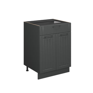 Vicco Mobiletto base per cucina Grigio scuro 60 cm con cassetto, PL Rovere