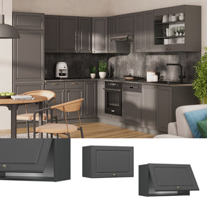 Vicco Pensile da cucina Landhaus antrazit-oro 60 cm Piatto