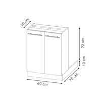 Vicco isola cucina Grigio scuro 60 cm senza piano di lavoro