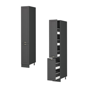 Vicco Mobiletto base per cucina Landhaus antrazit-oro 30 cm