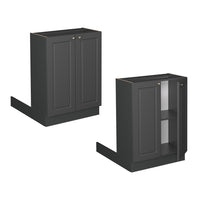 Vicco isola cucina Landhaus antrazit-oro 60 cm senza piano di lavoro