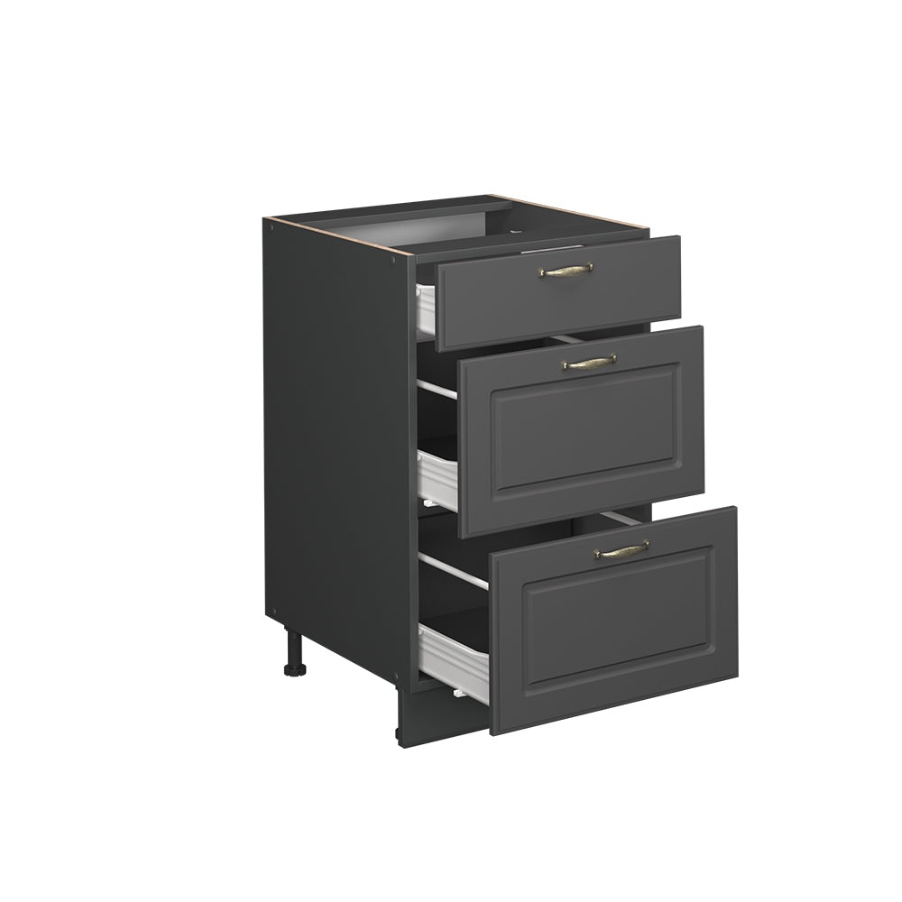 Vicco Mobiletto base per cucina Landhaus antrazit-oro 50 cm senza piano di lavoro