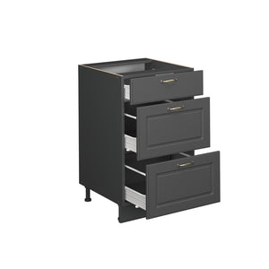 Vicco Mobiletto base per cucina Landhaus antrazit-oro 50 cm senza piano di lavoro