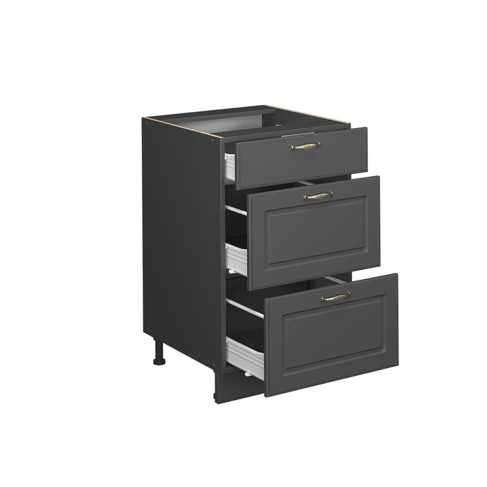 Vicco Mobiletto base per cucina Landhaus antrazit-oro 50 cm senza piano di lavoro