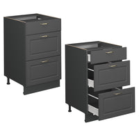 Vicco Mobiletto base per cucina Landhaus antrazit-oro 50 cm senza piano di lavoro