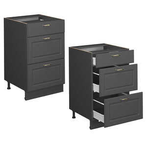 Vicco Mobiletto base per cucina Landhaus antrazit-oro 50 cm senza piano di lavoro