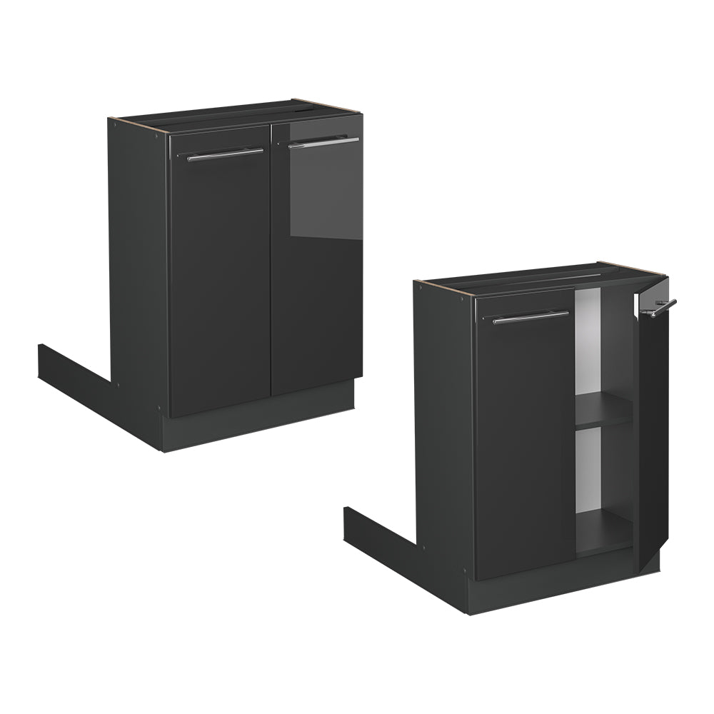 Vicco isola cucina Antracite lucido 60 cm senza piano di lavoro