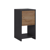 Vicco Comodino Antracite/quercia dorata 30 x 55 cm con 3 cassetti