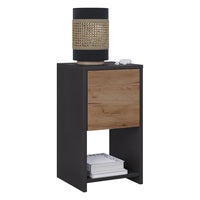 Vicco Comodino Antracite/quercia dorata 30 x 55 cm con 3 cassetti