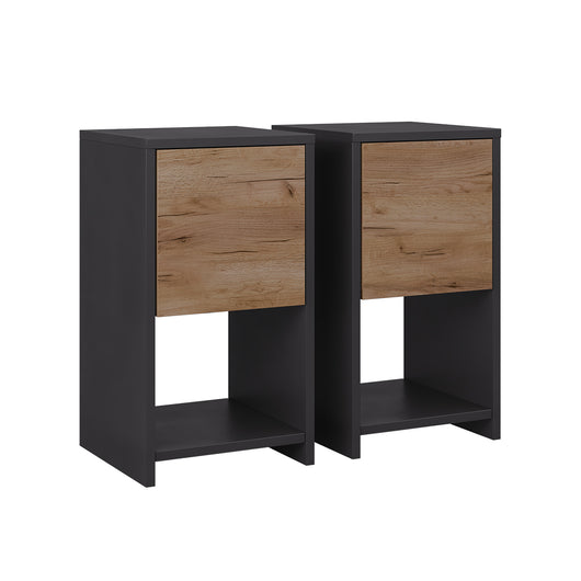 Vicco Comodino Antracite/quercia dorata Set di 2