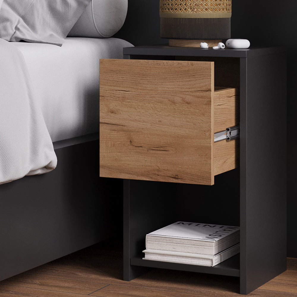 Vicco Comodino Antracite/quercia dorata Set di 2