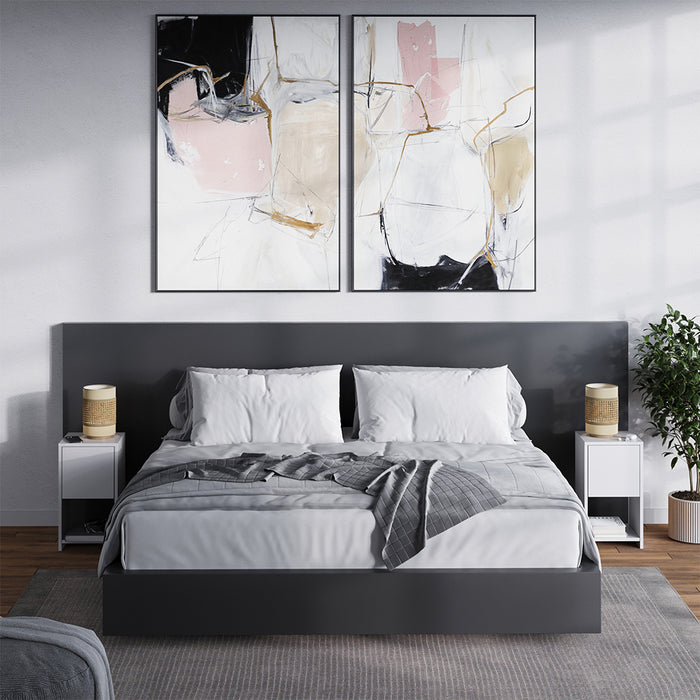 Vicco Comodino Bianco 30 x 55 cm con 3 cassetti