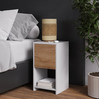 Vicco Comodino Rovere bianco/dorato 30 x 55 cm con 3 cassetti