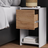 Vicco Comodino Rovere bianco/dorato 30 x 55 cm con 3 cassetti