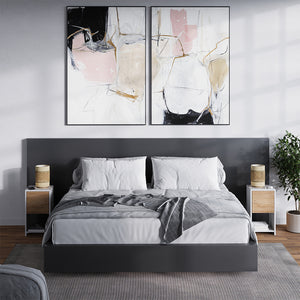 Vicco Comodino Rovere bianco/dorato 30 x 55 cm con 3 cassetti