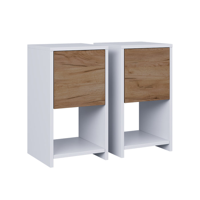 Vicco Comodino Rovere bianco/dorato Set di 2