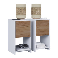 Vicco Comodino Rovere bianco/dorato Set di 2