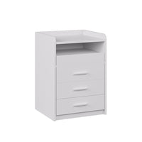 Vicco Comodino Bianco 45 x 64 cm con 3 cassetti