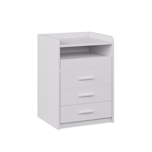 Vicco Comodino Bianco 45 x 64 cm con 3 cassetti