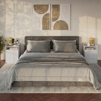 Vicco Comodino Bianco 45 x 64 cm con 3 cassetti