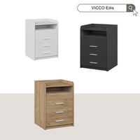 Vicco Comodino Bianco 45 x 64 cm con 3 cassetti