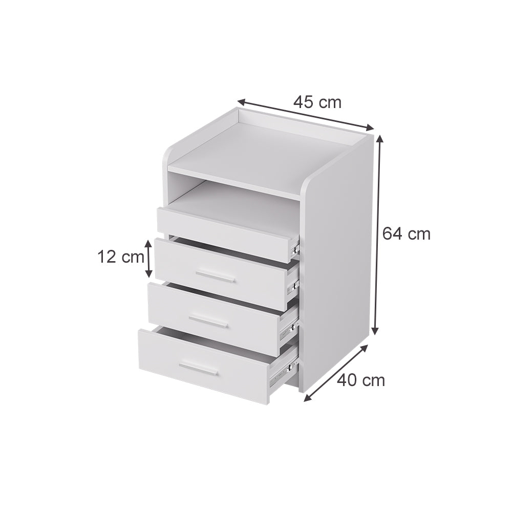 Vicco Comodino Bianco Set di 2