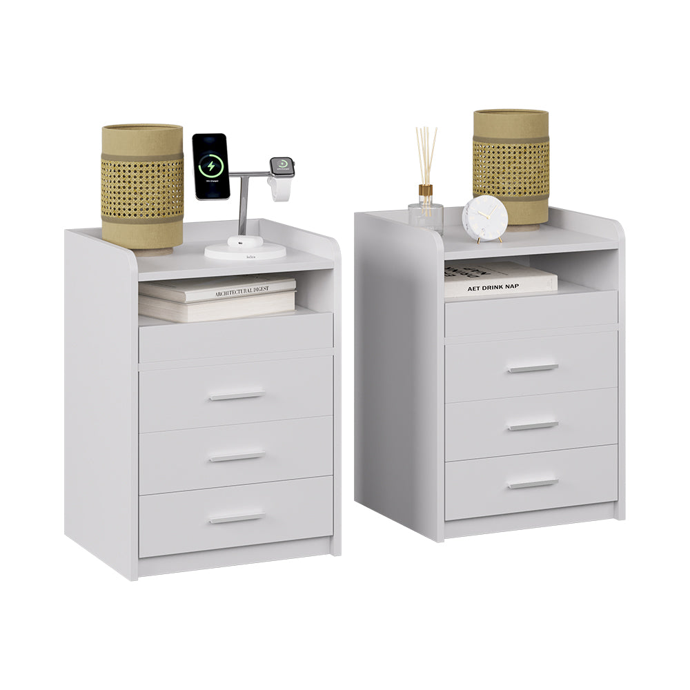 Vicco Comodino Bianco Set di 2