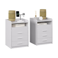 Vicco Comodino Bianco Set di 2