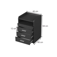 Vicco Comodino Antracite 45 x 64 cm con 3 cassetti