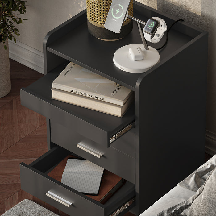 Vicco Comodino Antracite 45 x 64 cm con 3 cassetti