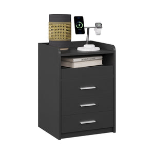 Vicco Comodino Antracite 45 x 64 cm con 3 cassetti