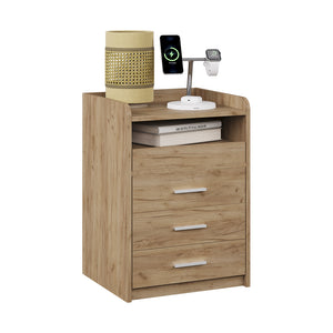 Vicco Comodino Quercia dorata 45 x 64 cm con 3 cassetti