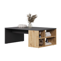 Vicco Tavolino da salotto Antracite/Artisan 90 x 60 cm con ripiani
